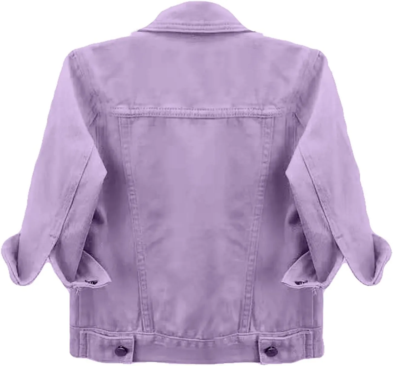 3/4 Sleeve Short Denim Jacket plus size jean jacket Basic Lapel Button Down Cropped Coat