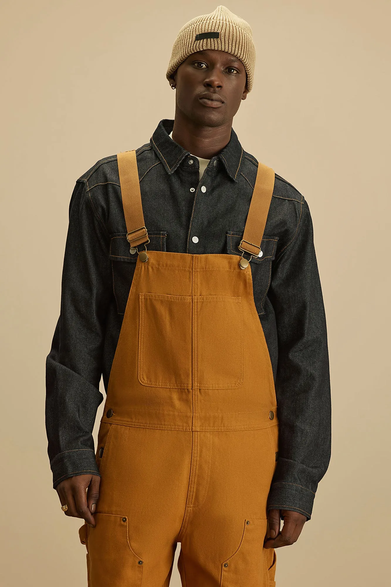 Alexander Utility Canvas Overalls - Tan