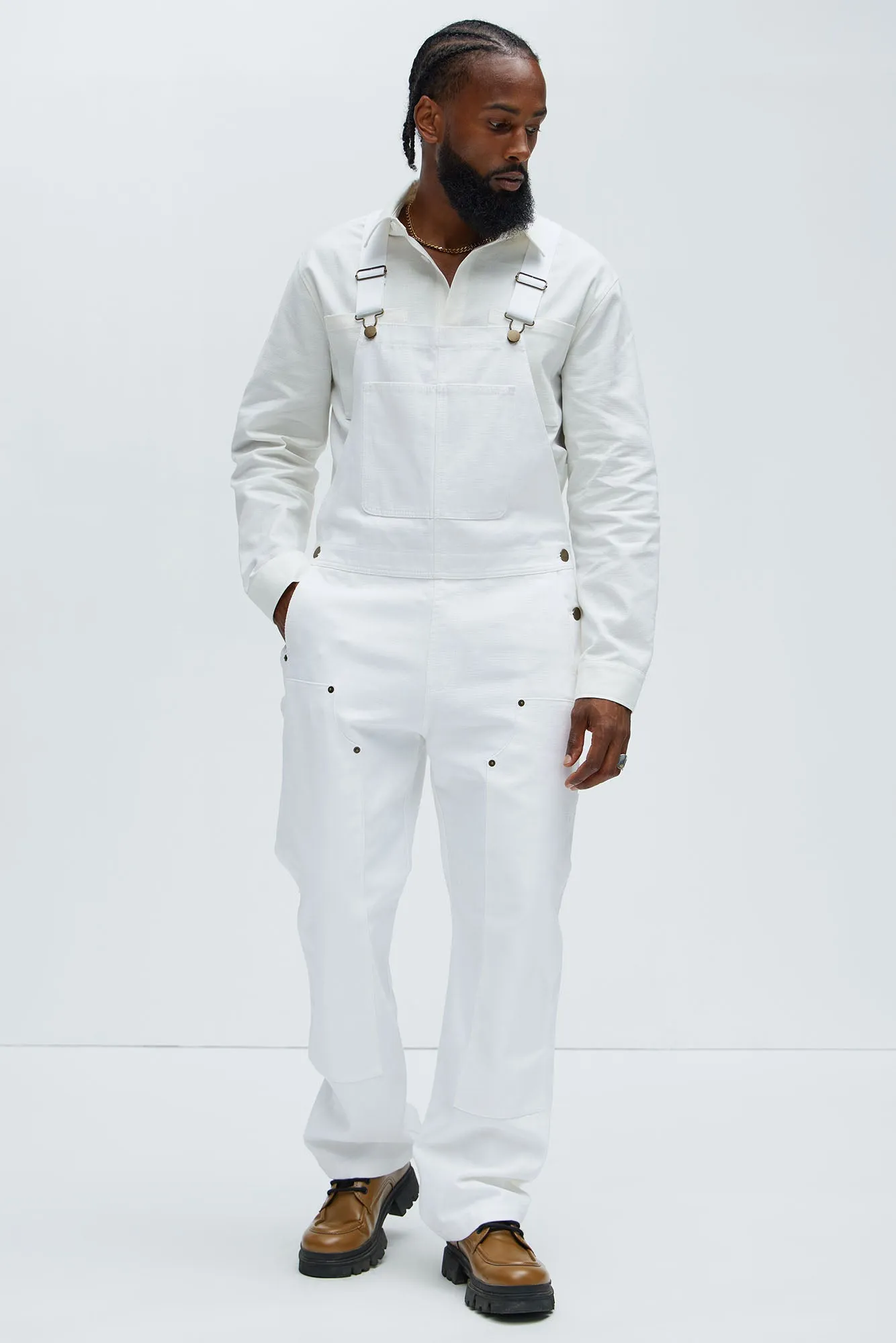 Alexander Utility Canvas Overalls - White