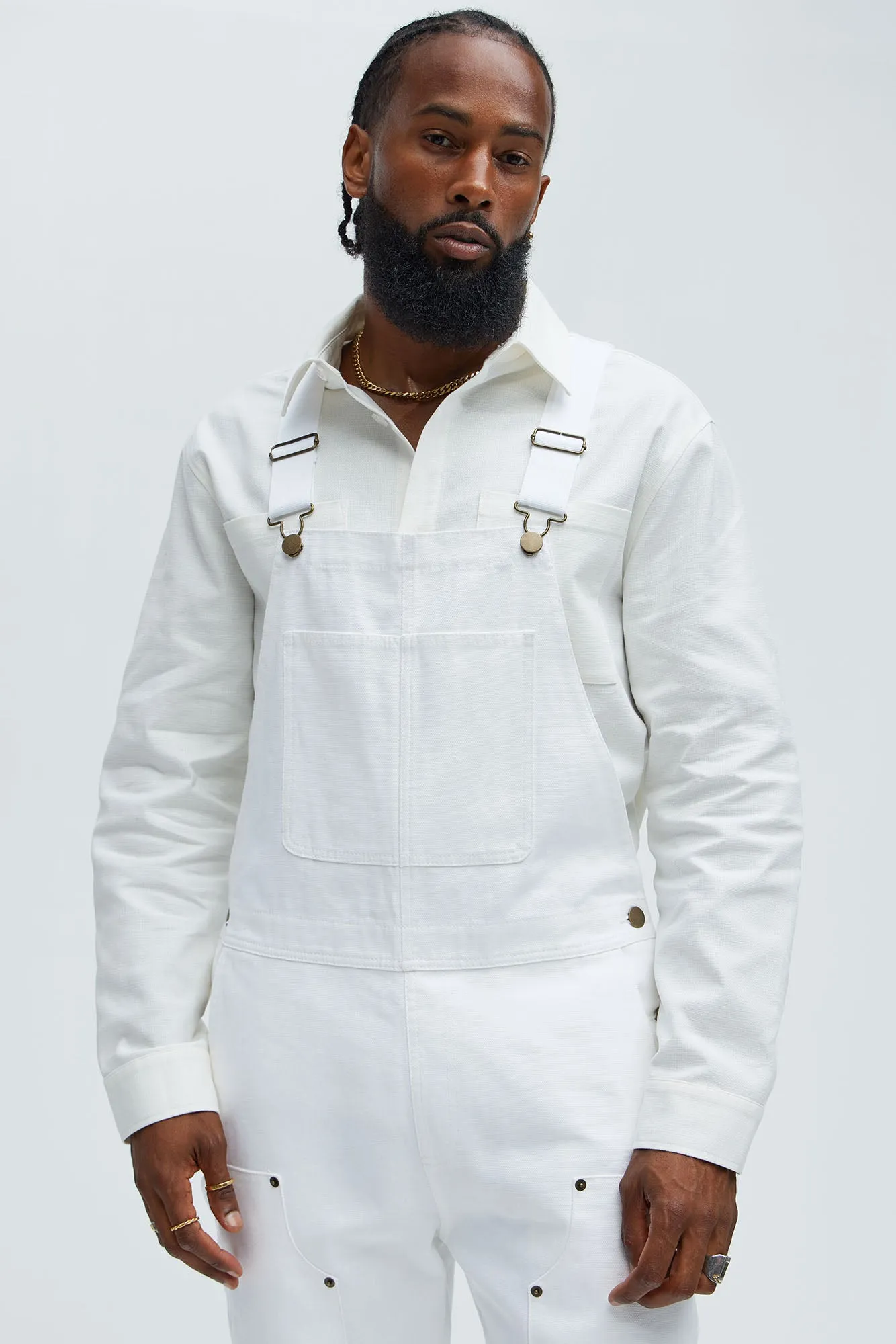 Alexander Utility Canvas Overalls - White