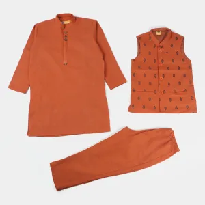 Boys khaddar3 Piece Suit-Sun Set