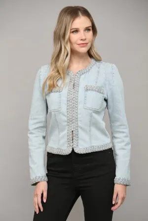 Braided Trim Jean Jacket