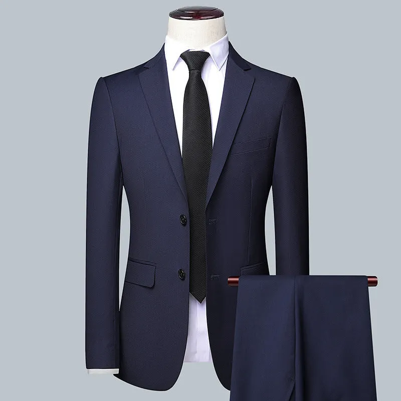 Casual Men's Suit Set Slim Fit Formal Groom Wedding Dress, lioness-love