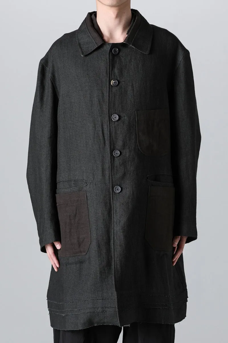 Classic Workers Coat With Contrast Pockets
