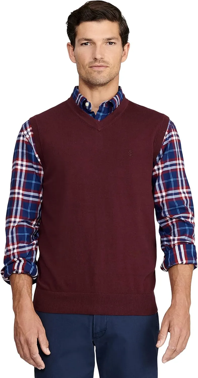 IZOD Men's Big and Tall Premium Essentials V-Neck Sweater Vest