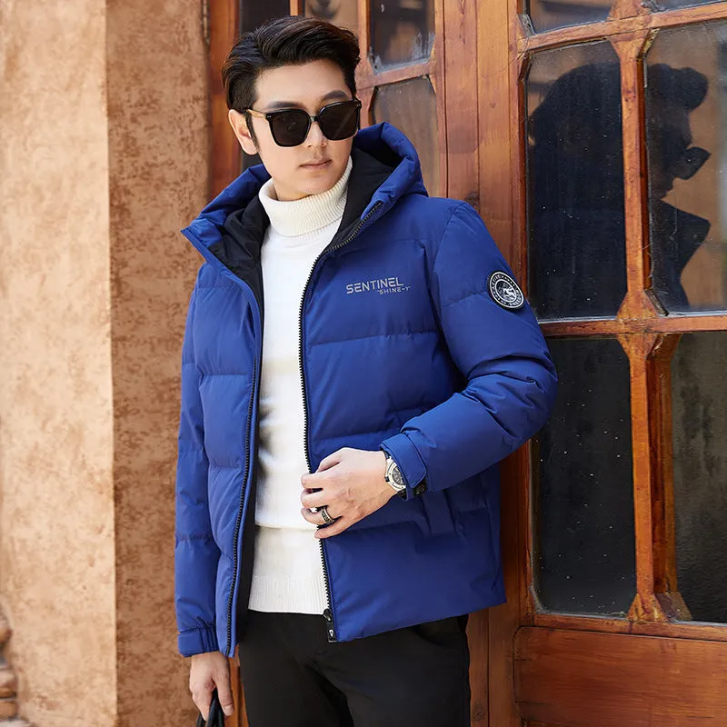 Men's New White Duck Hooded Down Jacket
