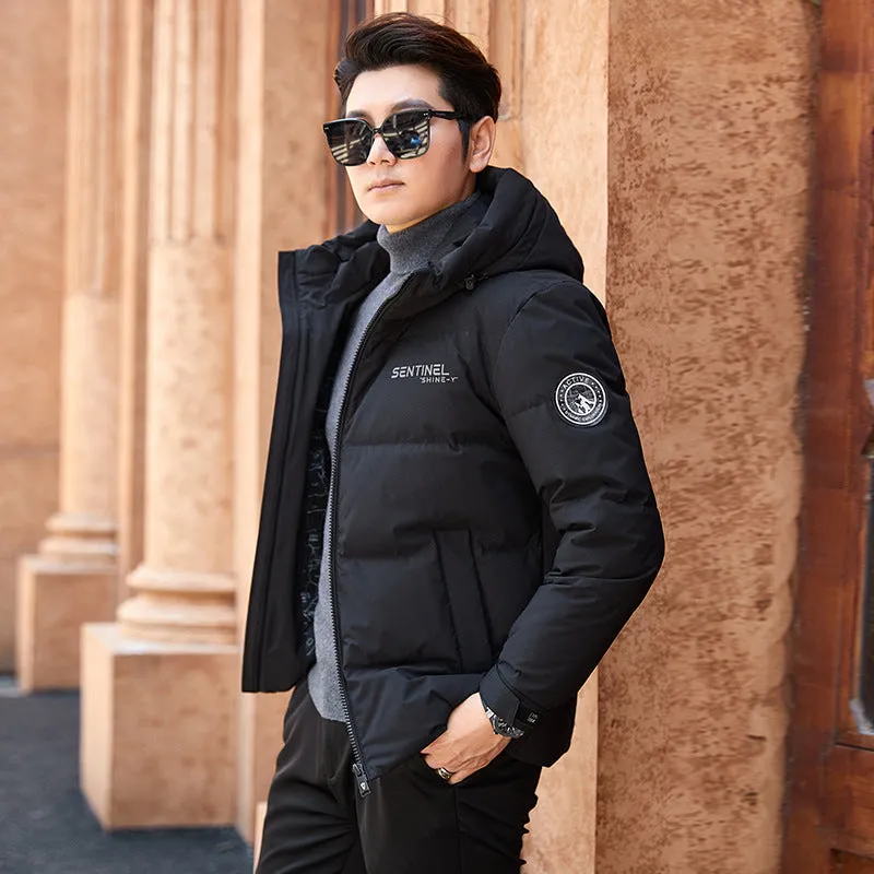 Men's New White Duck Hooded Down Jacket