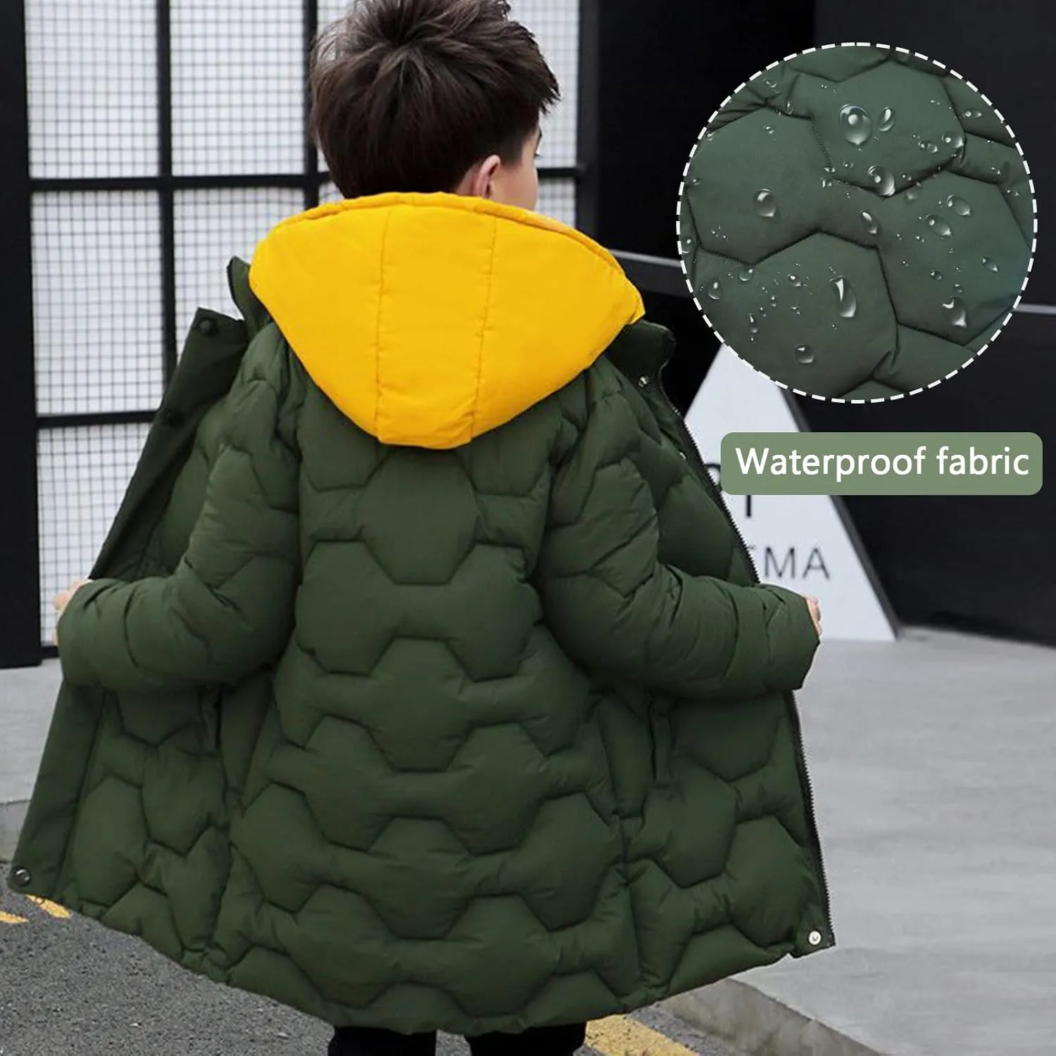 Panegy Boys Long Winter Puffer Coat 4-10 Years Toddler Kids Boy Thick Warm Hooded Coat