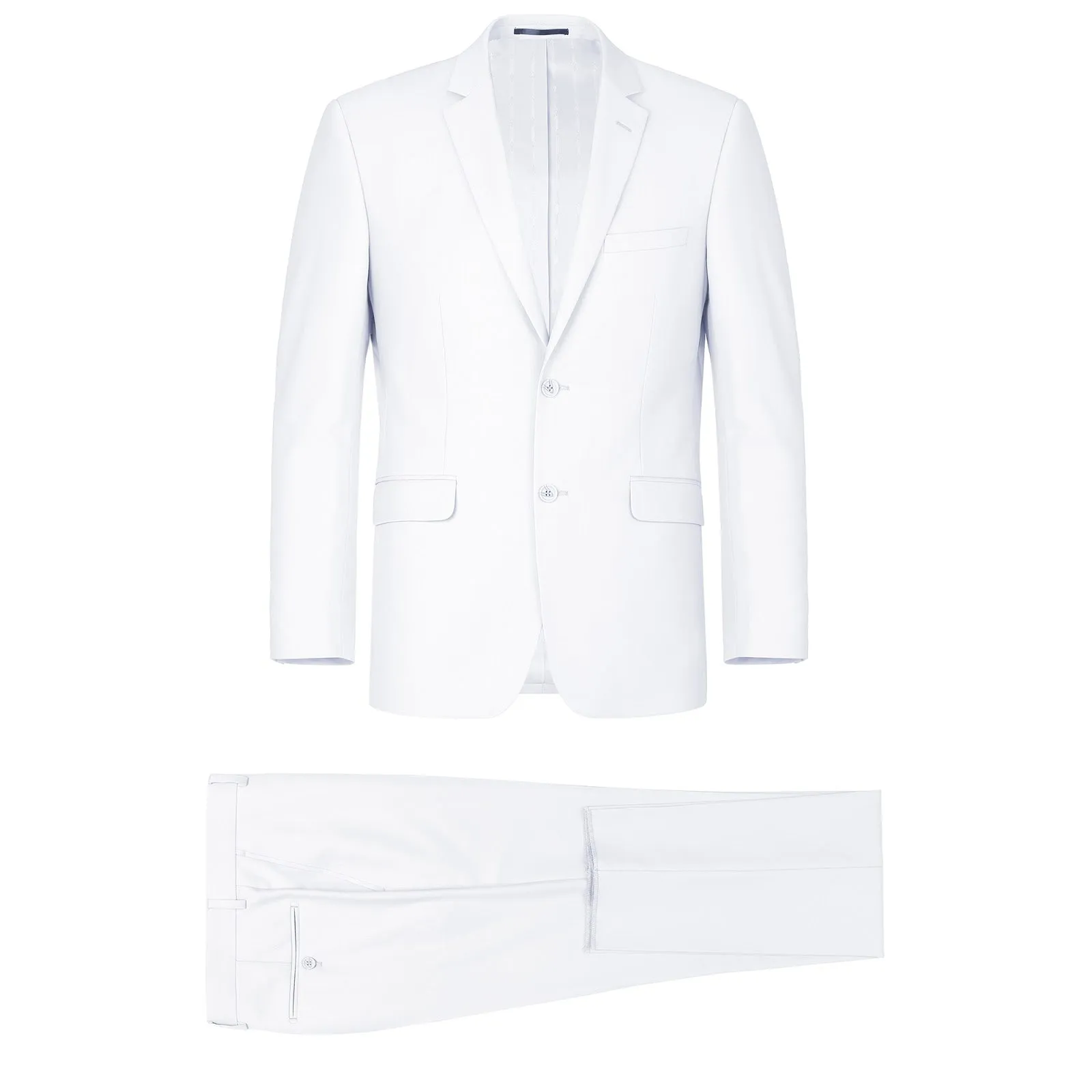 RENOIR White 2-Piece Slim Fit Single Breasted Notch Lapel Suit 201-6