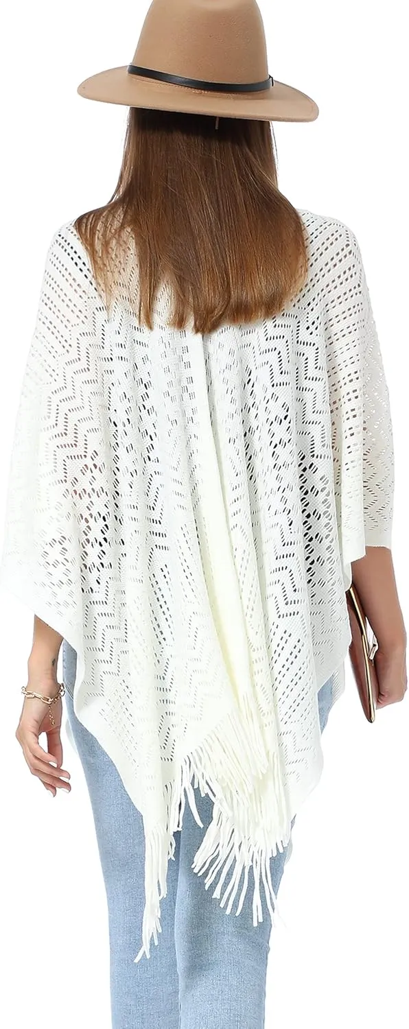Soul Young Knitted Poncho Sweater for Women Ladies Pullover Wraps Cozy Topper shawl Cape
