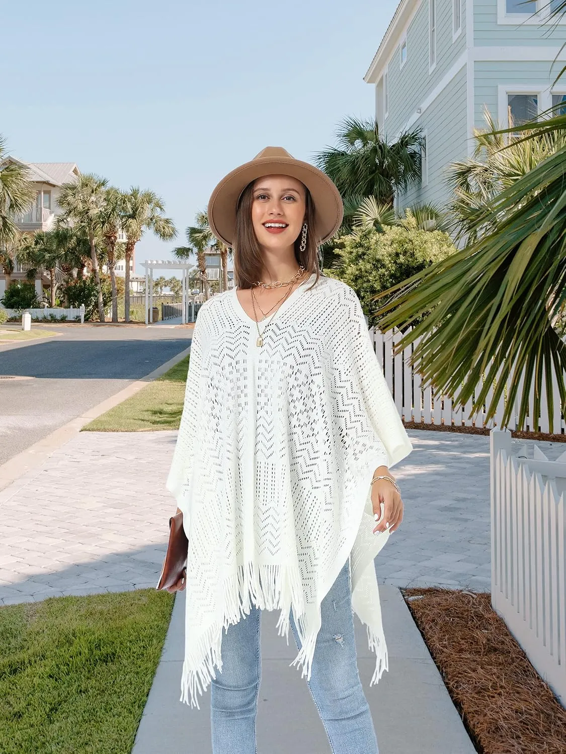 Soul Young Knitted Poncho Sweater for Women Ladies Pullover Wraps Cozy Topper shawl Cape