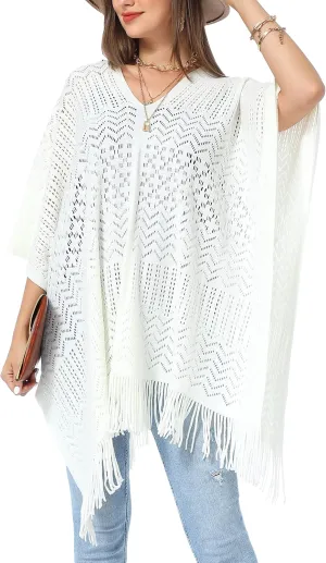 Soul Young Knitted Poncho Sweater for Women Ladies Pullover Wraps Cozy Topper shawl Cape
