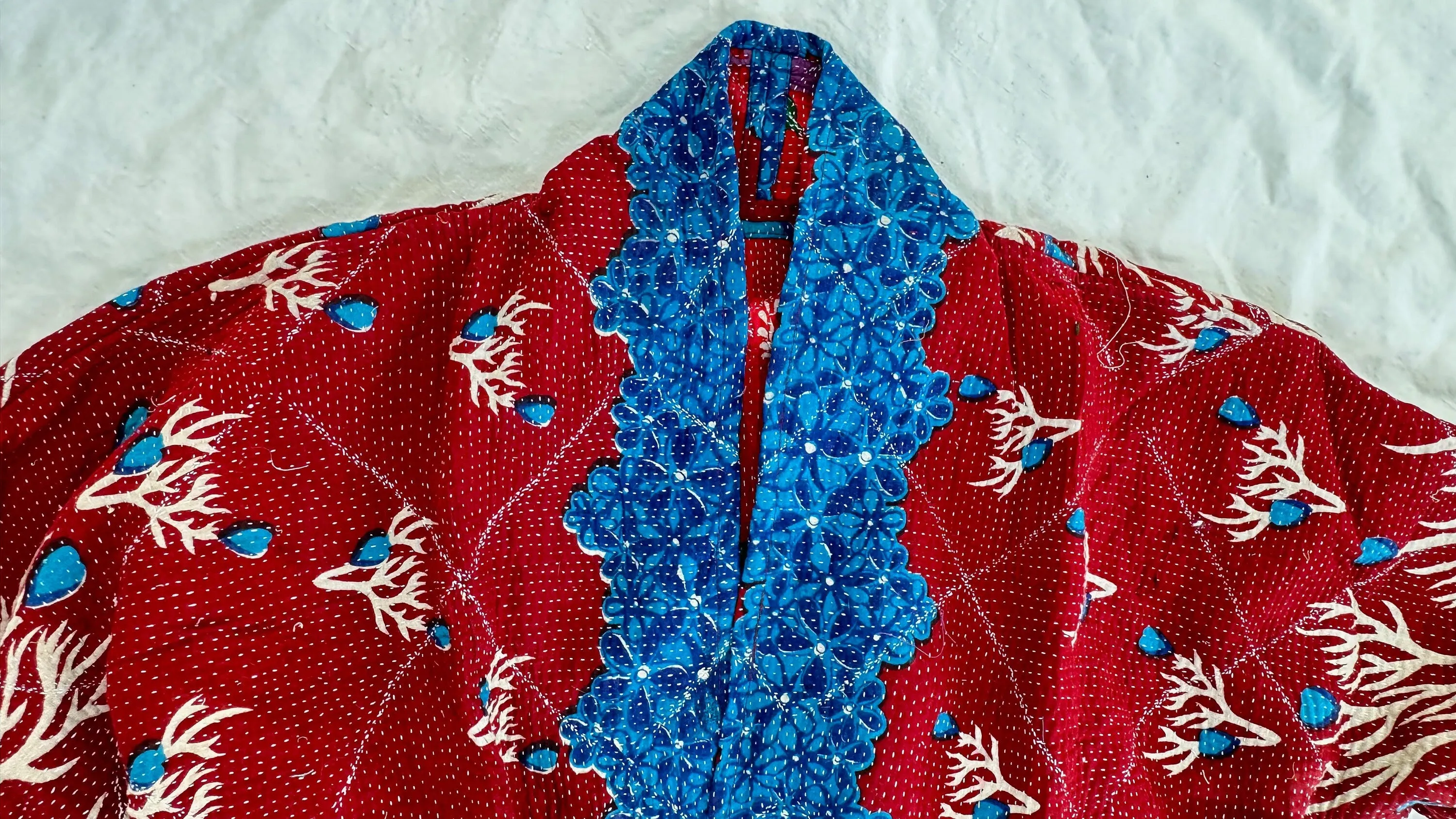 Vintage Kantha Wrap Jacket. Kimono.