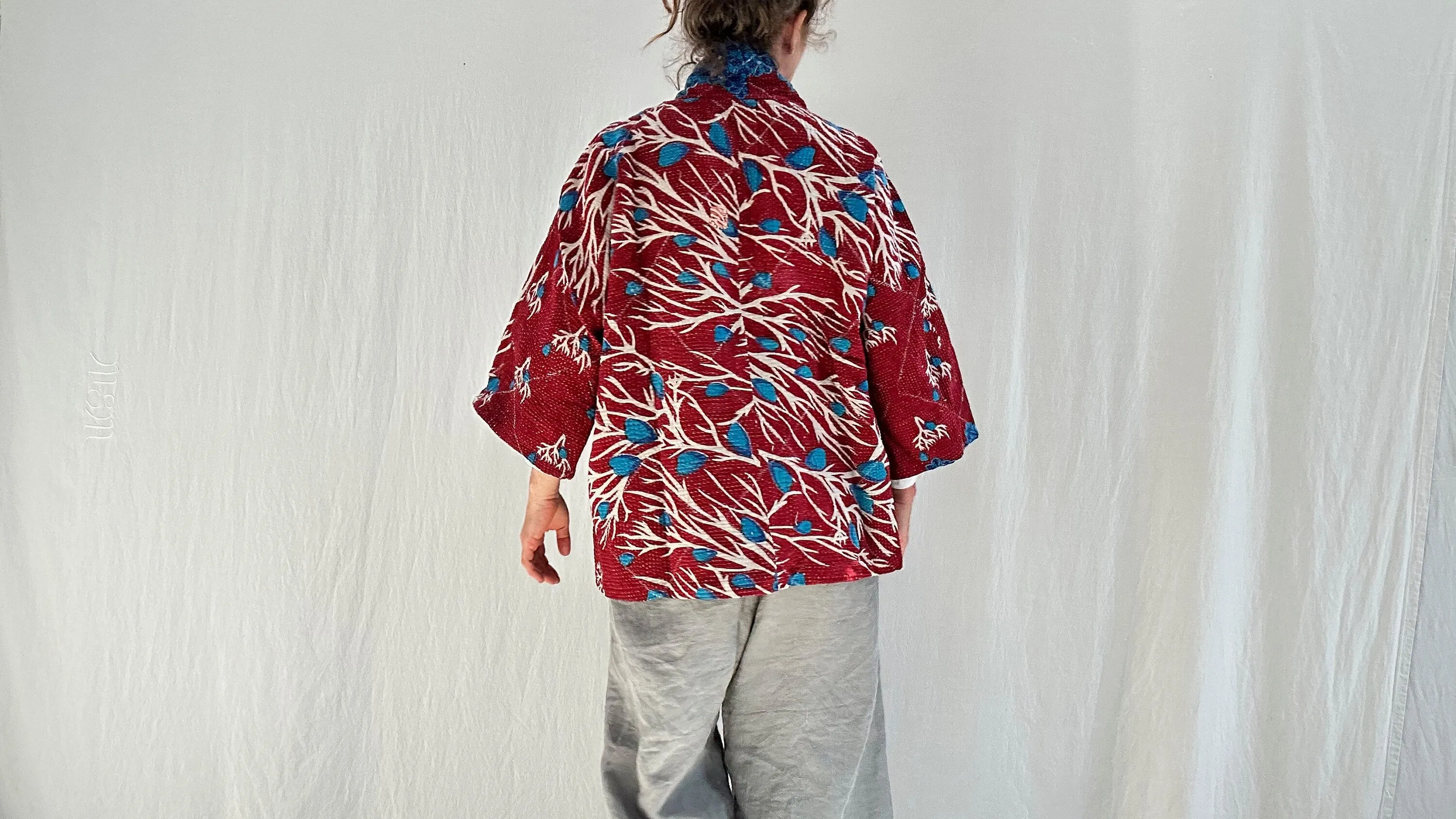 Vintage Kantha Wrap Jacket. Kimono.