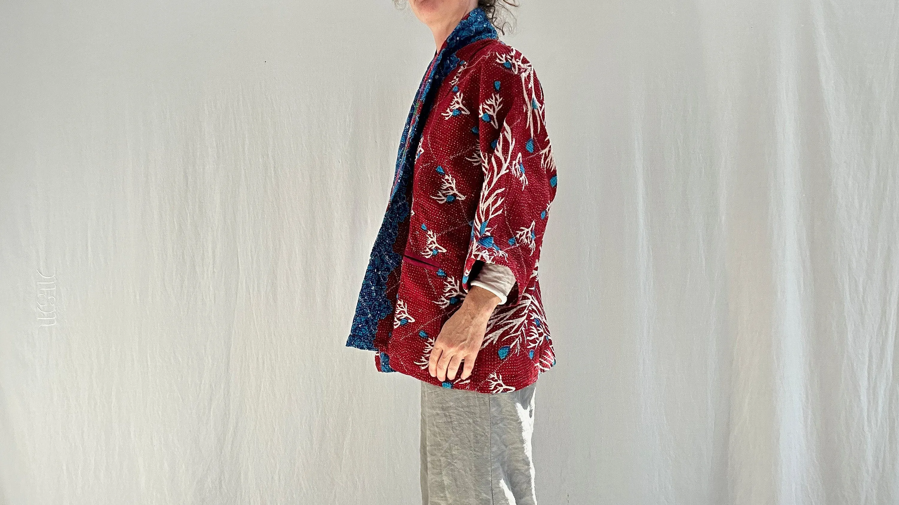 Vintage Kantha Wrap Jacket. Kimono.