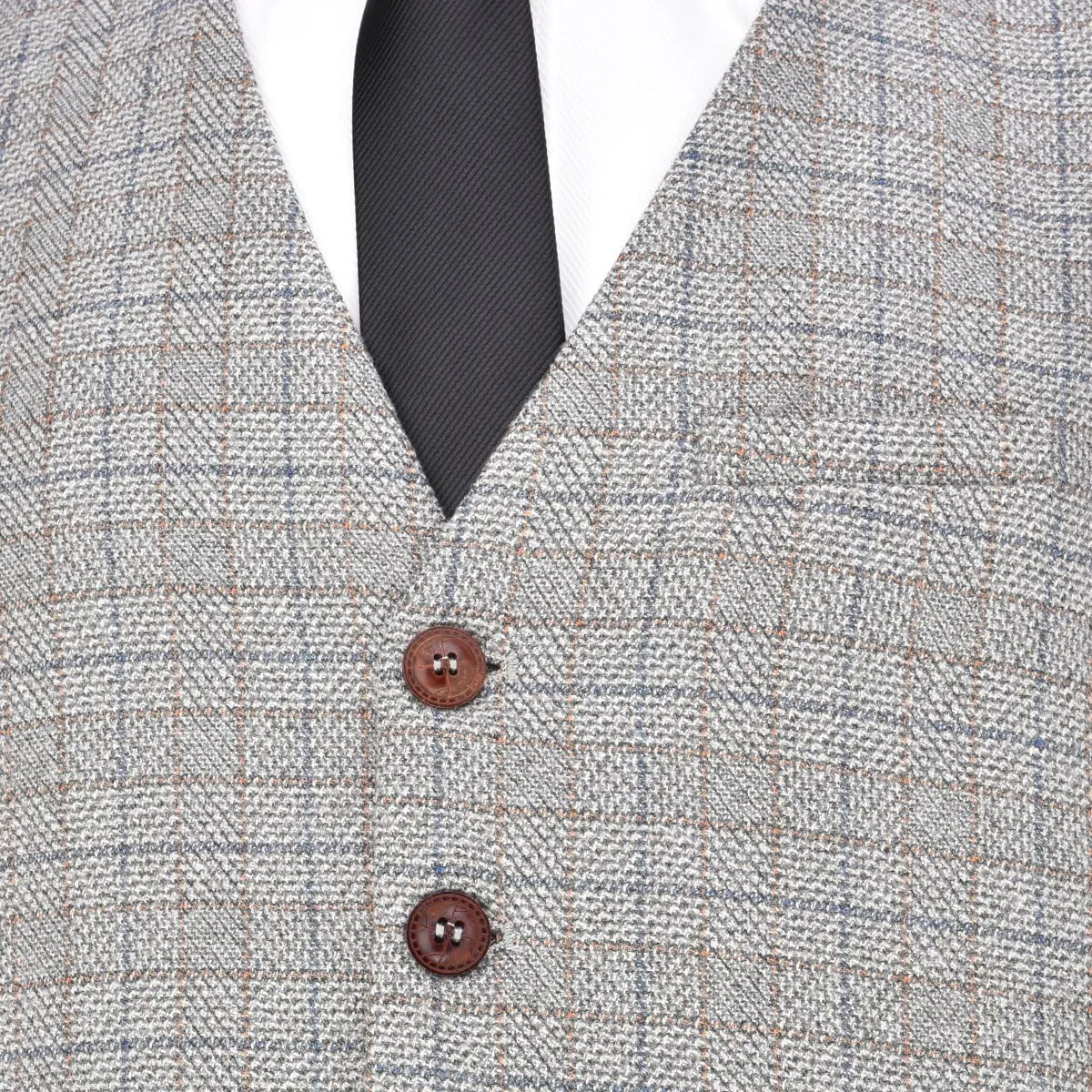 VOBOOM Men's V-Neck Suit Vest Casual Slim Fit Dress 6 Button Waistcoat
