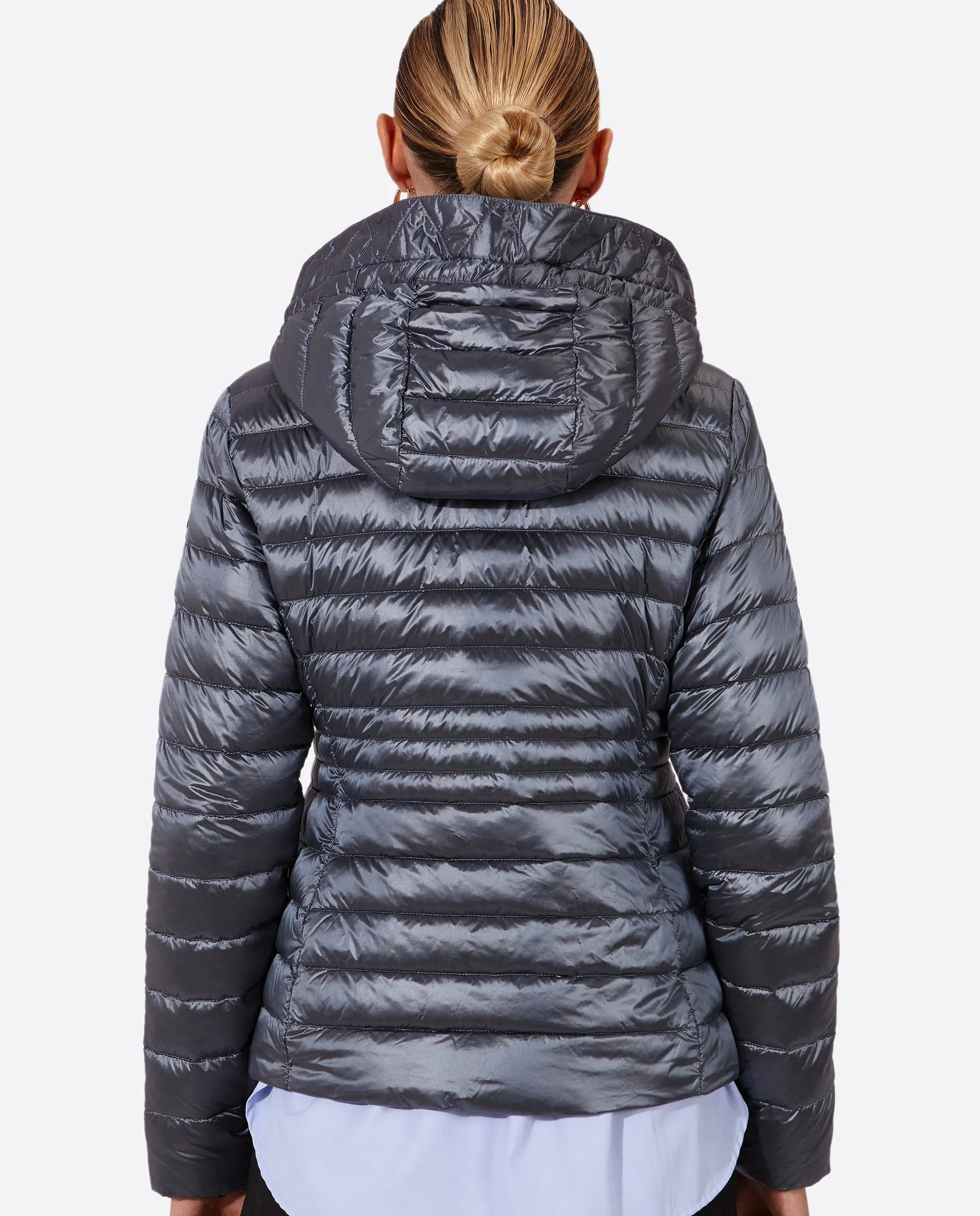 Women's short down jacket HALLEY  STEEL BLUE