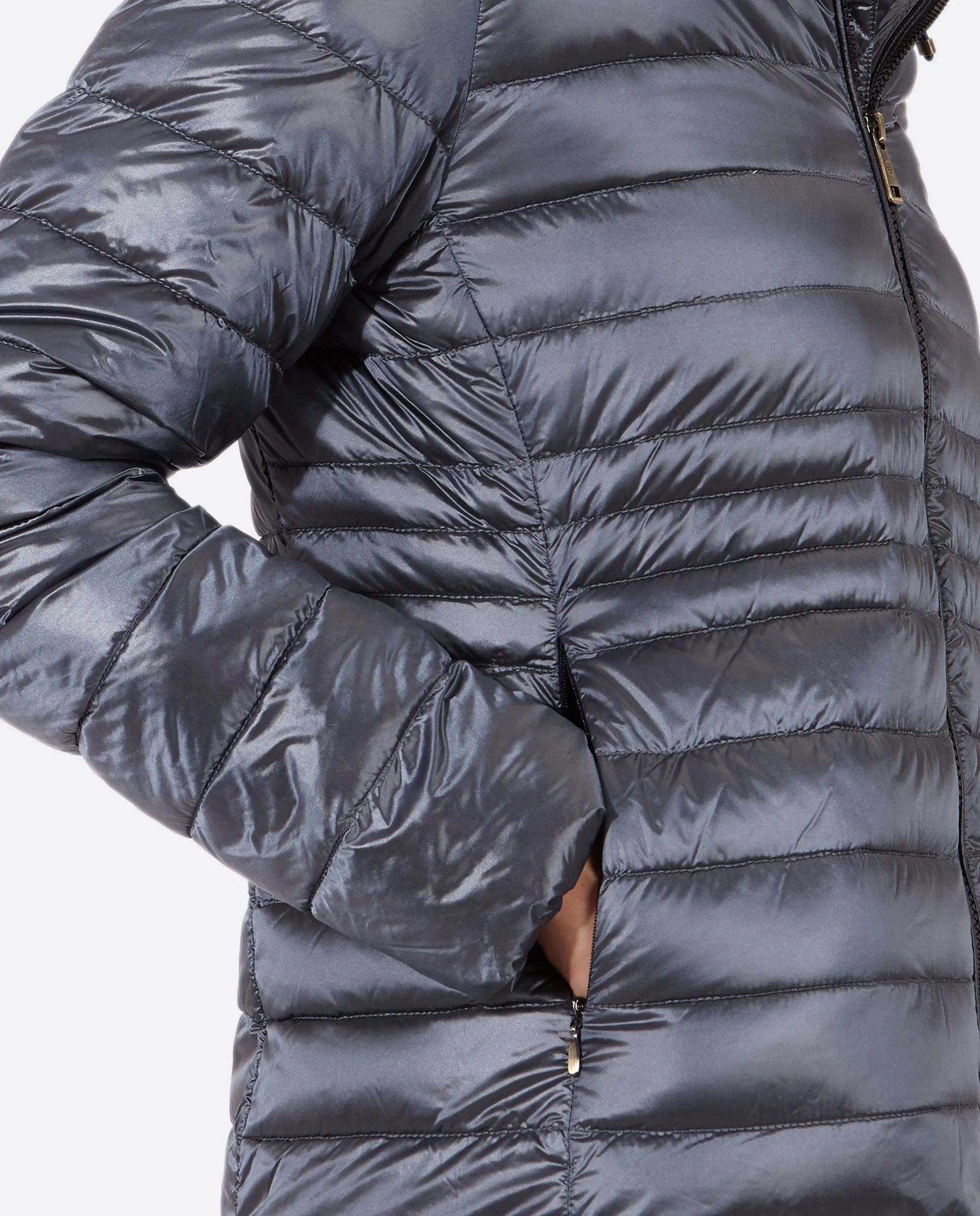 Women's short down jacket HALLEY  STEEL BLUE