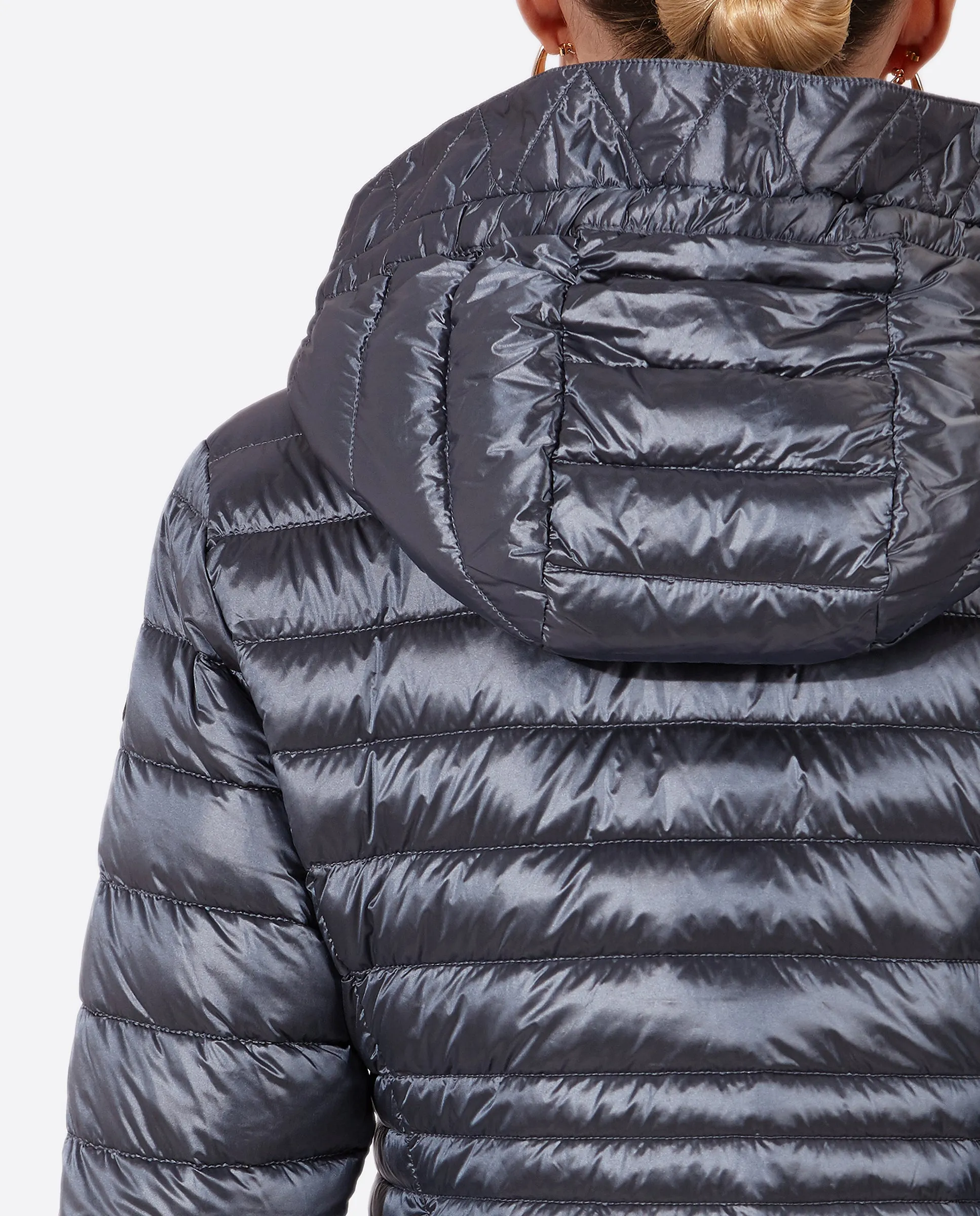 Women's short down jacket HALLEY  STEEL BLUE