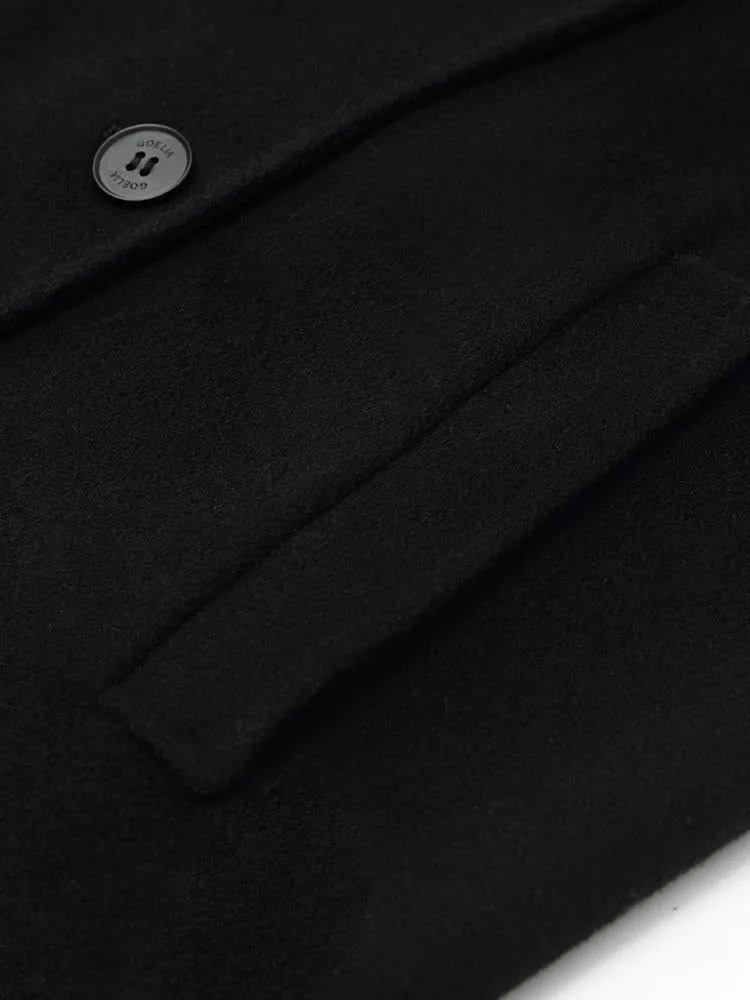 Wool And Cashmere Double-Faced Notched Lapel Women Coat